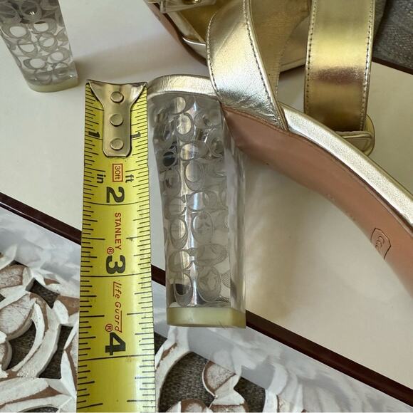 Coach Gold Ankle Buckle Strap Heels Shoes Women’s 6 - Picture 5 of 9